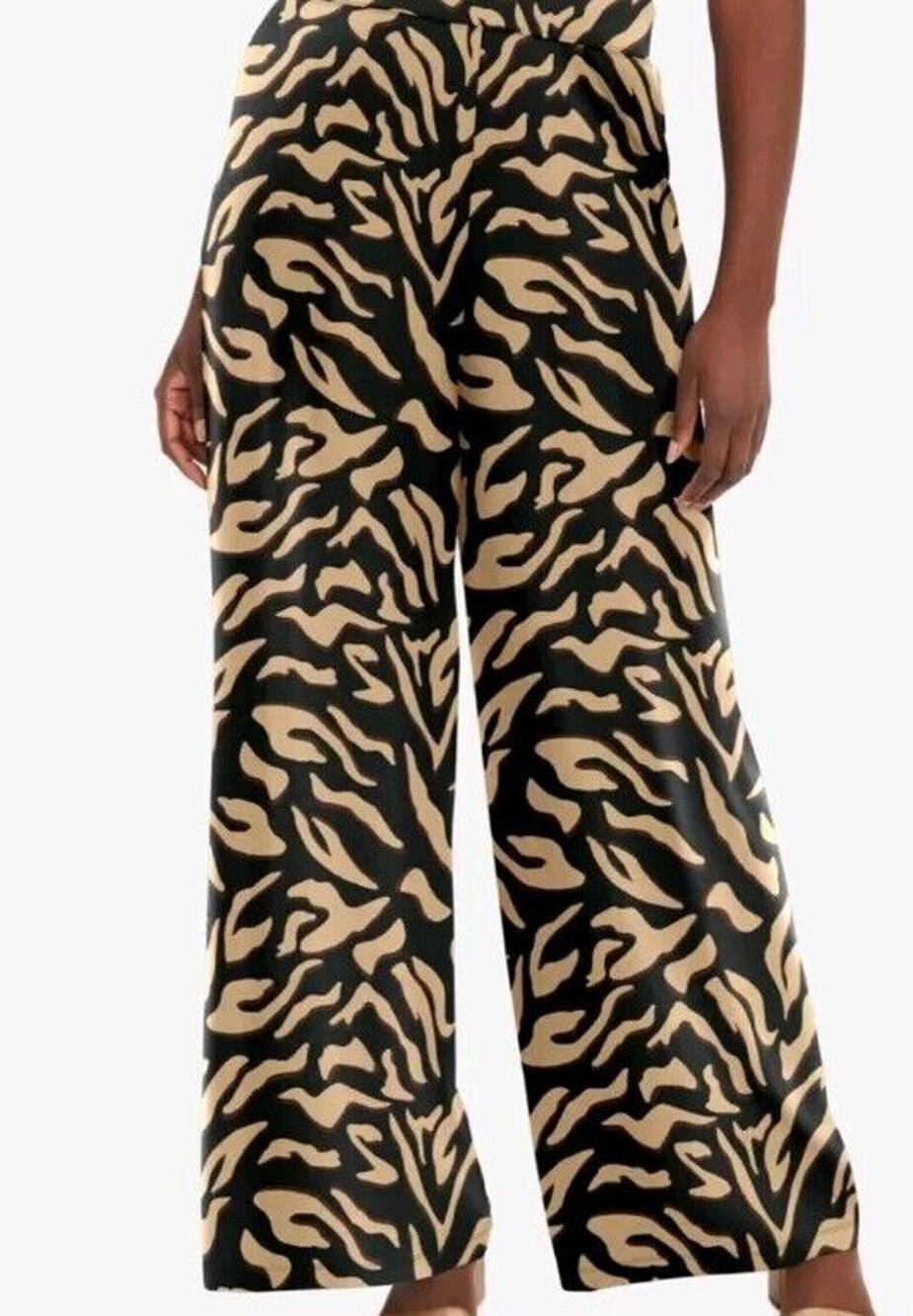 London Collection Wide Leg Zebra Pants Plus18-24 Y2K Business Baddie Date Party